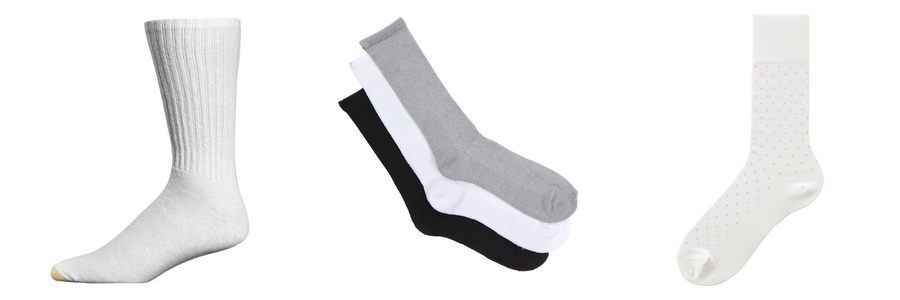 mens white cotton crew socks